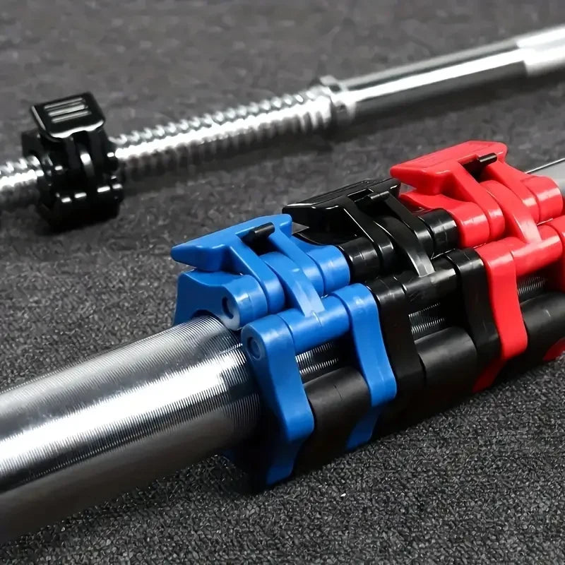 1pair Barbell Clamps, Quick Release Barbell Lock Buckle, Dumbbell Bar Clip, Weight Plates Collar Clips For Workout Fitness Train