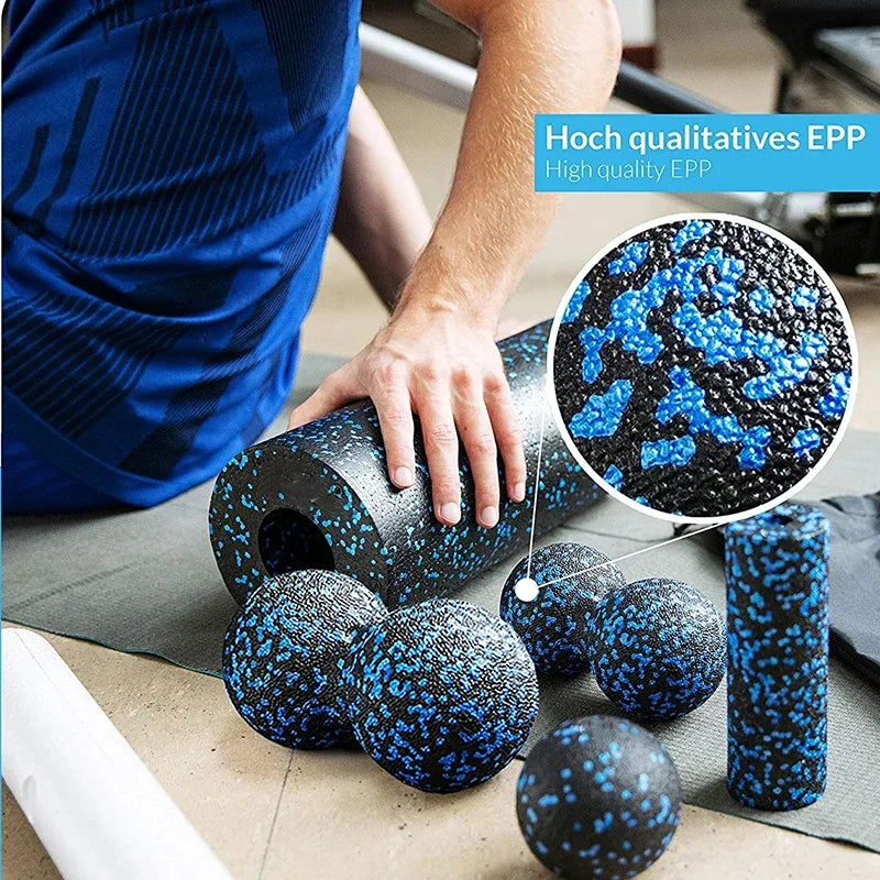 Fitness Yoga Roller EPP 5 In 1 Foam Roller Set For Deep Tissue Massage And Exercise, Neck Back Leg Arm Feet Muscles Recovery