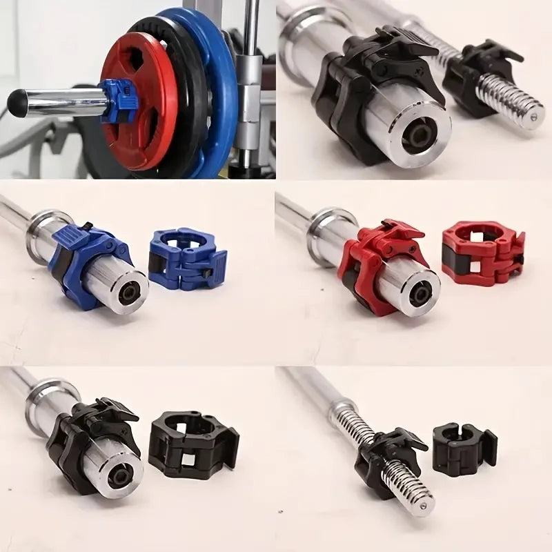 1pair Barbell Clamps, Quick Release Barbell Lock Buckle, Dumbbell Bar Clip, Weight Plates Collar Clips For Workout Fitness Train