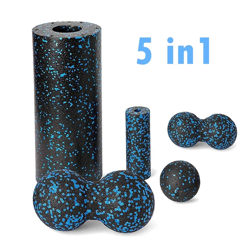 Fitness Yoga Roller EPP 5 In 1 Foam Roller Set For Deep Tissue Massage And Exercise, Neck Back Leg Arm Feet Muscles Recovery