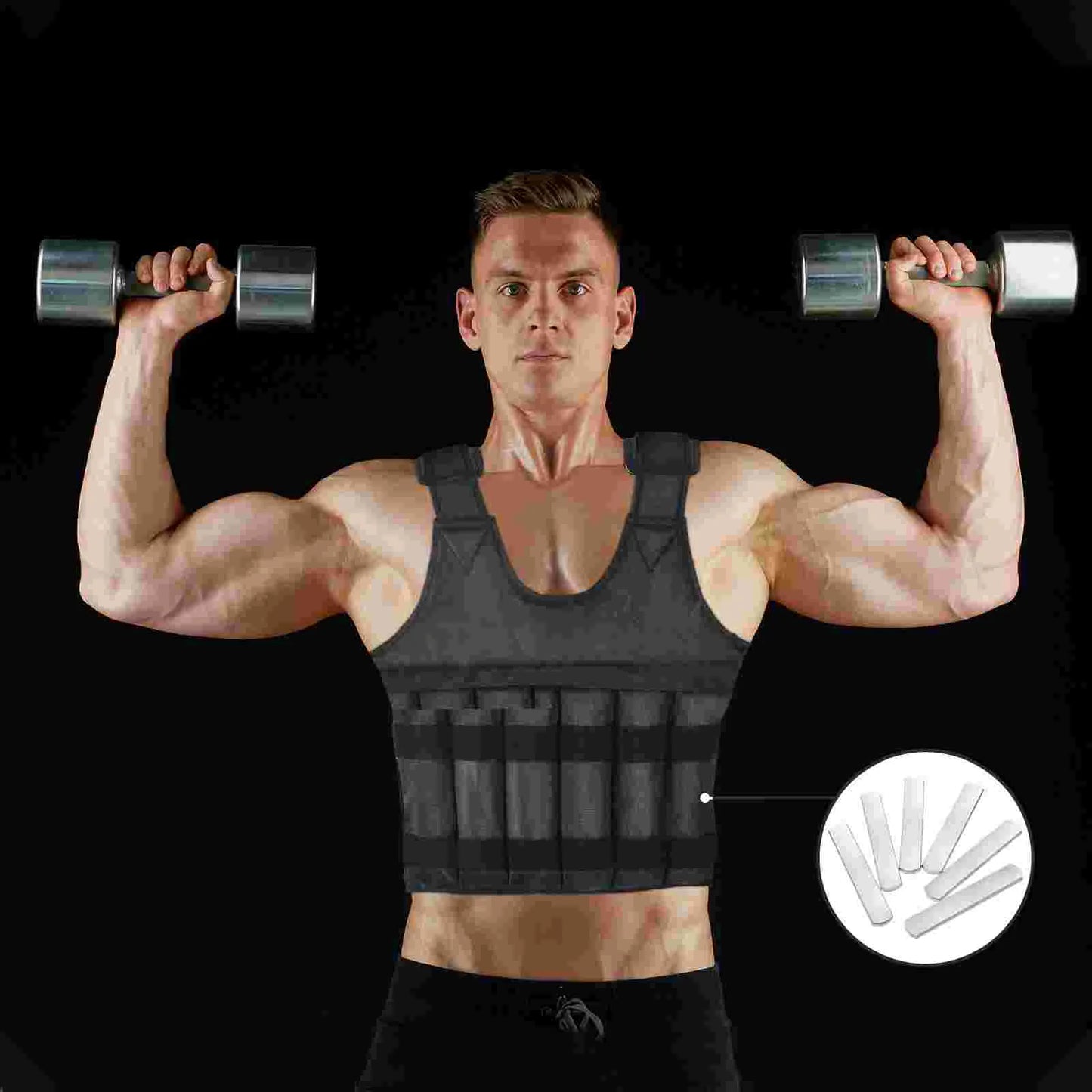 6Pcs Steel Weighted Plates For Vest Fitness Accessories Strength Training Equipment WeightBearing Exercise Body Building Gear