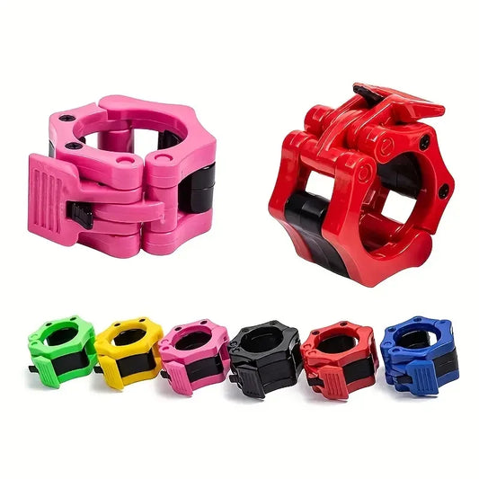 1pair Barbell Clamps, Quick Release Barbell Lock Buckle, Dumbbell Bar Clip, Weight Plates Collar Clips For Workout Fitness Train